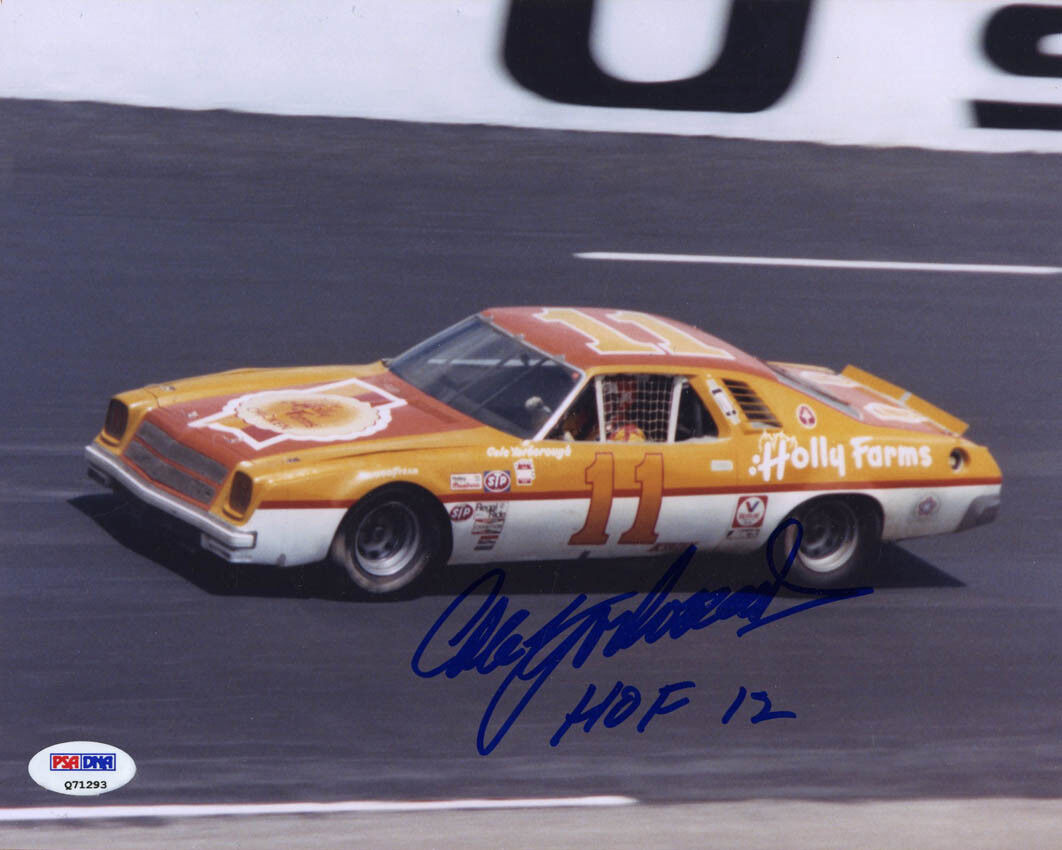 Cale Yarborough SIGNED 8x10 Photo + HOF 12 NASCAR LEGEND PSA/DNA
