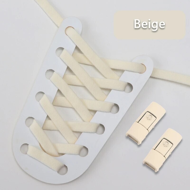 Shoelaces No Tie Elastic Sneaker Flat Laces Trainer Lock Kids