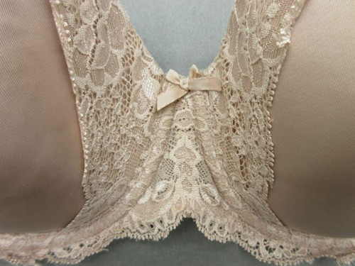 32DD VICTORIAS SECRET BEIGE UNDERWIRE PADDED BACK CLOSURE STRAPLESS BRA 1C - Picture 3 of 8