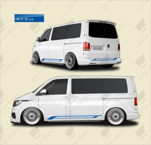 Fits VW T5 T6 Transporter SWB - Full Van Decal Stripe Kit with Both Sides + Rear - Picture 11 of 18