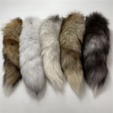 16"-18" Real Fox Fur Tail Keychain Bag Charm Pendant Party Costume Cosplay Toys