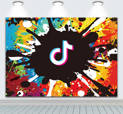 Graffiti Style Tik Tok Backdrop TikTok Theme Party Decor Photo Video