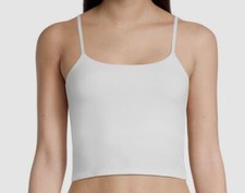 68 Skin Women's White Gia Adjustable Strap Stretch Crop Camisole Top Size M
