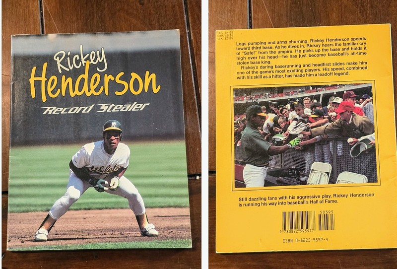 Rickey Henderson Record Stealer Book by Bauleke, Ann Oakland Athletics A's 