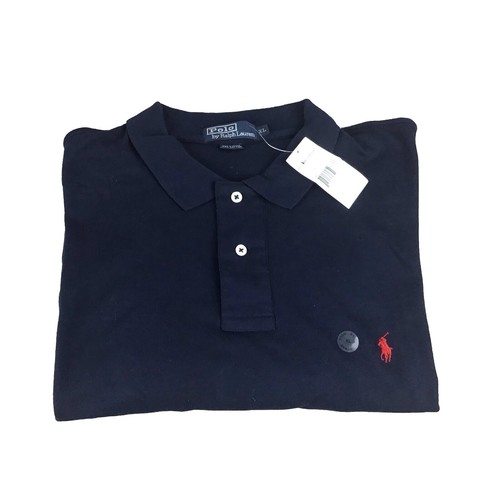 Polo Ralph Lauren Vtg Men's Navy Blue Soft Cotton Short Sleeve Polo Shirt Sz XL