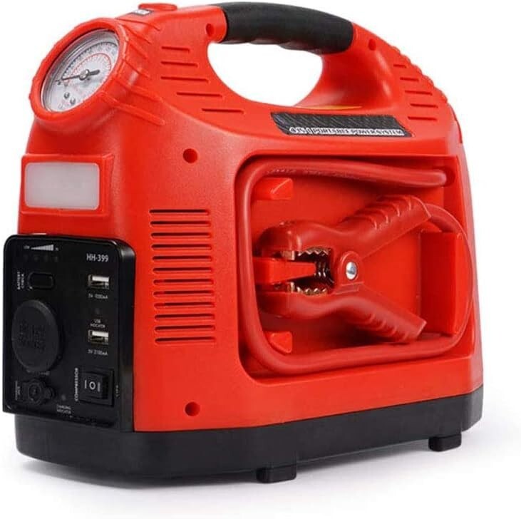 Avviatore Batteria Auto 900a 12v Compressore D'aria 4IN1 Porta Usb Luce Led