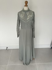 Women’s Little Mistress Maternity Green Lace Broderie Occasion Maxi Dress Size 8