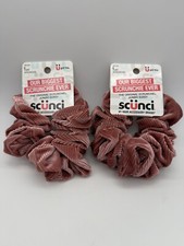 LOT OF 2 Scunci Jumbo Sized Cord Look Scunci Pink 35134 NEW