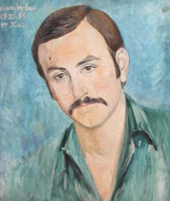 1983 European oil painting portrait 