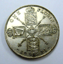 1921 AU/BU .500 UK SILVER FLORIN KM#817a  VERY LIGHT HINT OF WEAR