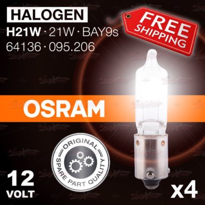 4x OSRAM Birne Licht Lampe Blinklicht Standlicht Rücklicht H21W 21W BAY9s 64136