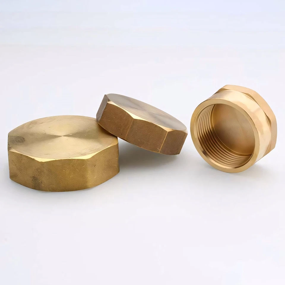 Tappo terminale stop maschio in ottone flangiato filettato BSP 1/8" 1/4" 3/8" 1/2" 3/4" a 2" - Immagine 4 di 4