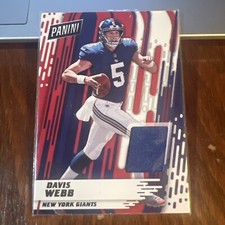DAVIS WEBB 2017 PANINI DAY ROOKIE MEMORABILIA RC #RC15 NEW YORK GIANTS CAL