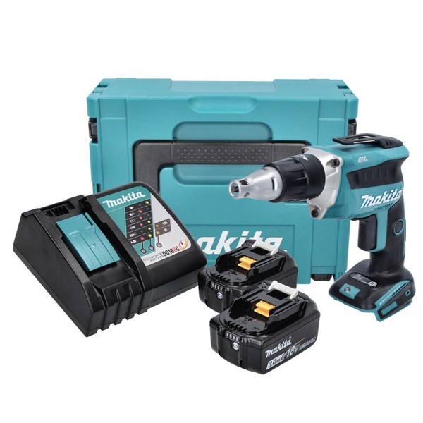 Makita Dfs 452 Rfj Akku Schnellbauschrauber 18 V + Akku 3,0 Ah + Lader + Makpac-image