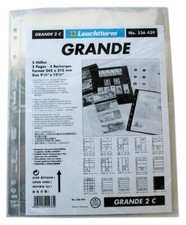 Kunststoffh&uuml;llen GRANDE, 2 waagrechte Streifen, glasklar, 5er Pack