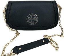 BLACK FRIDAY SALE New Tory Burch Amanda Clutch Black Leather Cross Body Bag $350