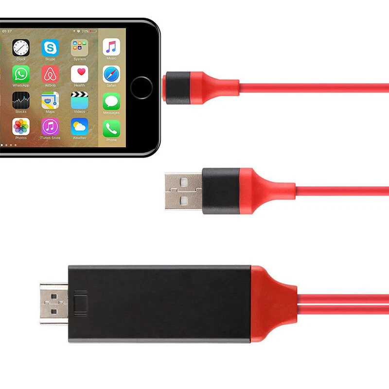 2M HDMI Audio Video Cable Phone to HDTV TV Adapter for iPhone 14 13 12 11 8 iPad - Image 4 of 4