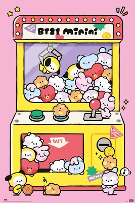 Poster BT21 Arcade Machine Maxi Wandposter Plakat für Kinderzimmer 61x91,5 cm