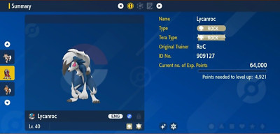 Pokemon Scarlet & Violet 6IV Shiny MIDNIGHT LYCANROC Max EVs