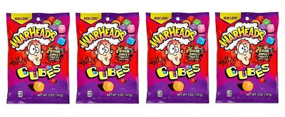 4x Warheads Sour & Sweet Fruity Chewy Cubes Chewy Candy 141g