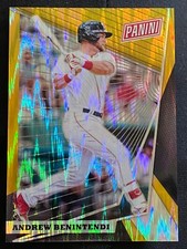 2018 PANINI THE NATIONAL VIP LAZER WAVE PRIZM GOLD ANDREW BENINTENDI /10 RED SOX