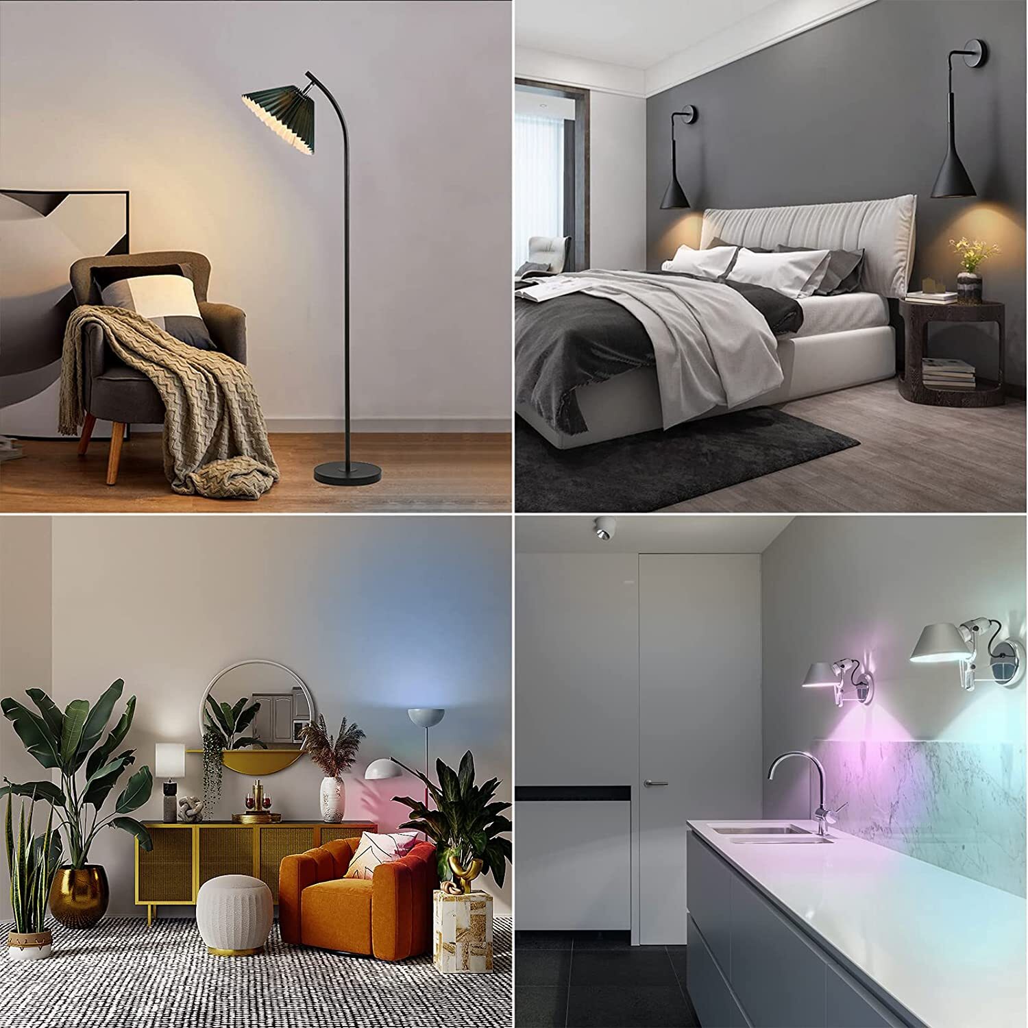 2 Pack Battery Powered Light Bulbs with Remote, 13 Color RGB Puck Light