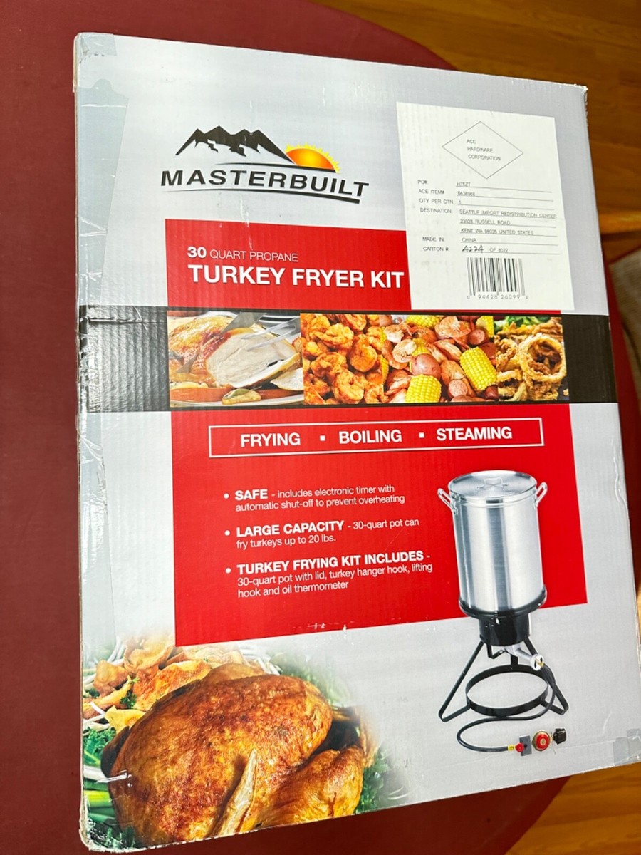 NEW MASTERBUILT 20020107 30 QUART PROPANE ALUMINUM TURKEY FRYER