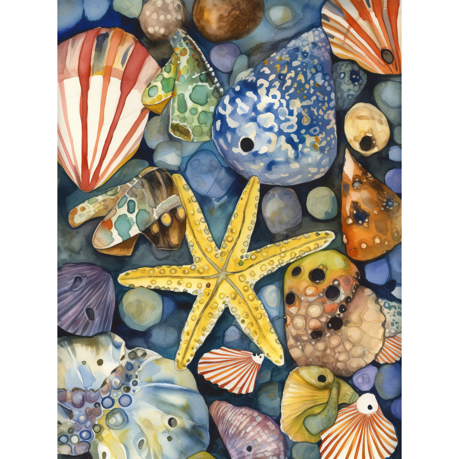 The Rock Pool Seaside Clams Starfish Bathroom Huge Wall Art Poster Print Giant