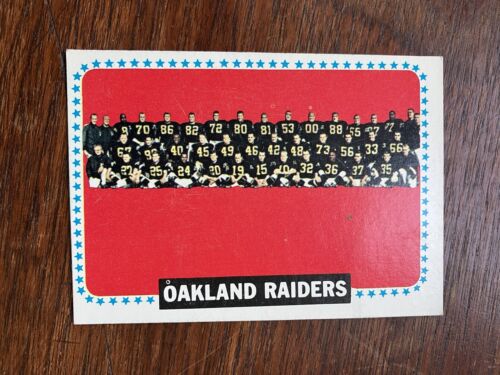 1964 Topps Football #153 tarjeta de equipo de los Raiders (de la corte: Al Davis-HC y Tom Flores-QB) - Imagen 1 de 2