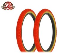2 ALTA Bike Tire 20" x 2.125" COMP III Tread Red/Gum Sidewall BMX Tire Bicycles.
