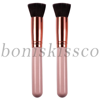 2pcs Flat Top Kabuki Foundation Brushes Concealer Powder Cream Makeup Brush Kit