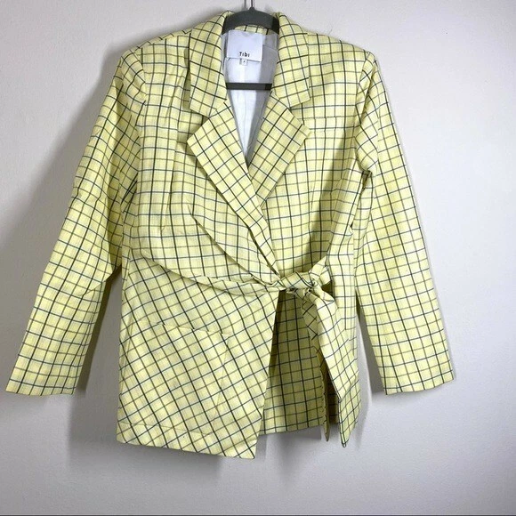 Tibi store gingham blazer