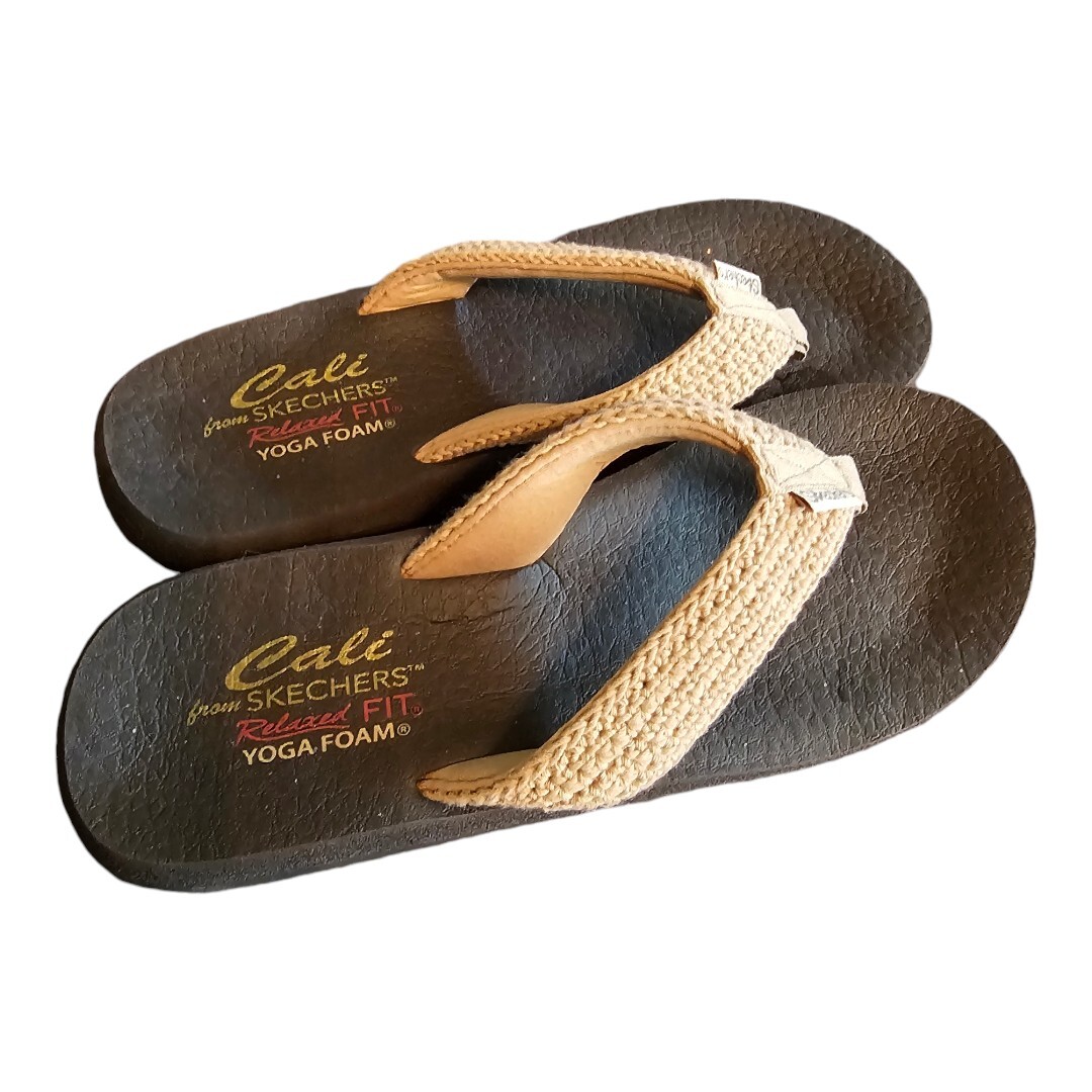 Skechers Sandals Womens 8 Cali Yoga Foam Tan Sandals Comfort  display picture 2
