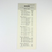 Nikon  Nikkormat Camera Price List March 15, 1967 - Vintage Pamphlet