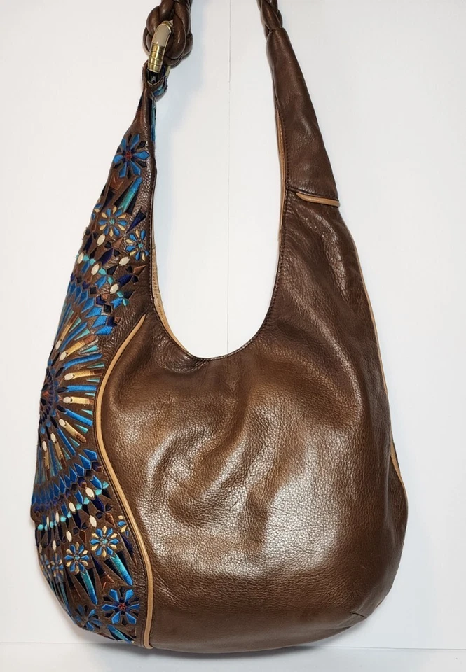 ISABELLA FIORE Y2K LEILA STUDDED EMBELLISHED EMBROIDERED HOBO SHOULDERBAG $739 - Image 4 of 4