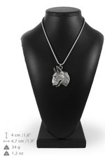 Bull Terrier 2 - silver plated necklace with a dog on silver chain, Art Dog USA