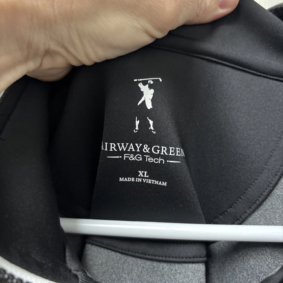 Fairway & Greene Tech 1/4 zip performance golf sweater pullover black Mens Sz XL - Image 3 of 4