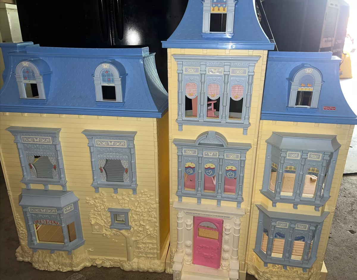 Vintage Fisher Price Loving Family Sweet Sounds Blue Roof Mansion