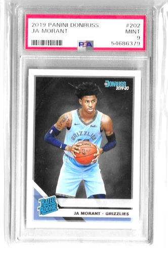 2019 PANINI DONRUSS #202 JA MORANT RATED ROOKIE RC PSA 9 MINT MEMPHIS GRIZZLIES