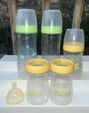 5 Vintage Playtex Nurser Drop In Bottles Nipple Premium Decorated Yellow Green
