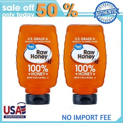 (4 pack) Great Value Raw Honey, 32 oz Bottle