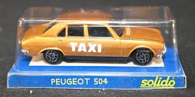 Vintage Solido France 1/43 Scale Peugeot 504 TAXI Bronze Diecast Model #1306 MIB