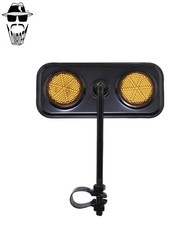 1x ORIGINAL LOWRIDER Rectangle Black Bicycle Mirror Dual Amber Reflectors BMX.