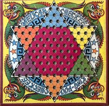 Vintage 1938 Straits King-Foo Chinese Checkers & Checkers Dragons Game Board