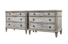 19TH CENTURY PAIR OF SWEDISH HAND PAINTED CHEST OF DRAWERS