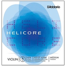 D'Addario Helicore Violin Single A String 4/4 Size Medium Titanium