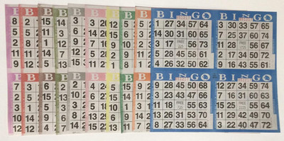 Bingo Paper Game Cards - 4 Cards - 10 Sheets - 50 Books - 8 Inch Square Size Dis