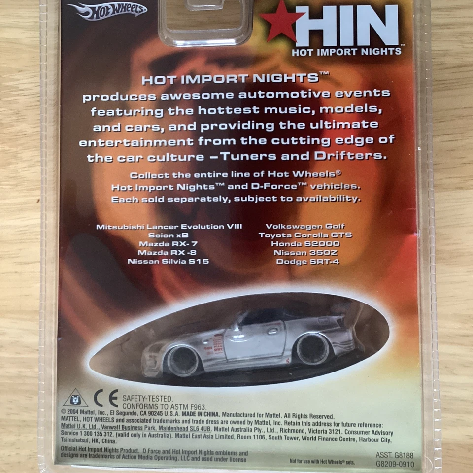 风火轮 2004 1/43 热销进口之夜 HIN,本田 S2000,银色 — 第 2/4 张图片