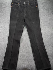 Vintage Levis 517 Bootcut Jeans Mens 36x34 Black Denim 90s Made in USA Cotton