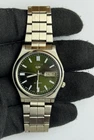 Vintage Seiko 5 Mens watch automatic Japan Day/date Green dial